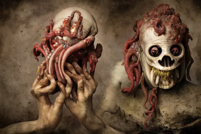 Prompt: full color joel peter witkin photo of cthulhu, annie liebovitz, bosch, odd nerdrum, octane render