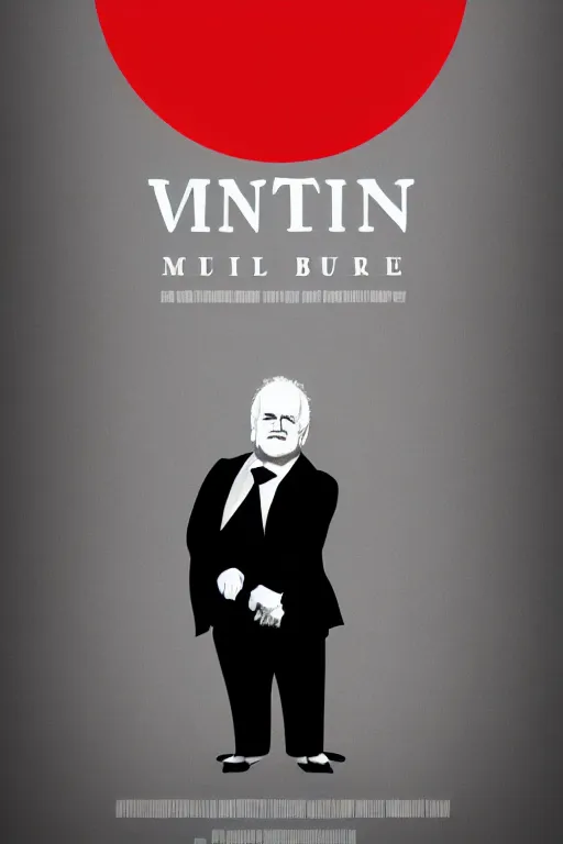 Image similar to minimal movie poster, van buren, brian doyle - murray is united states president martin van buren, solid colors, cinematic, fan art, trending on artstation