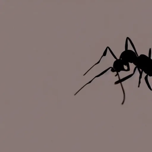 Prompt: silhouette of an ant in front of a dragon