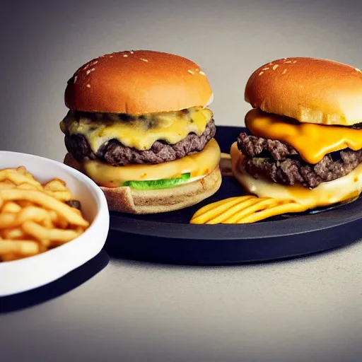 Prompt: mac and cheeseburger foodporn food yummy reddit hd 4k