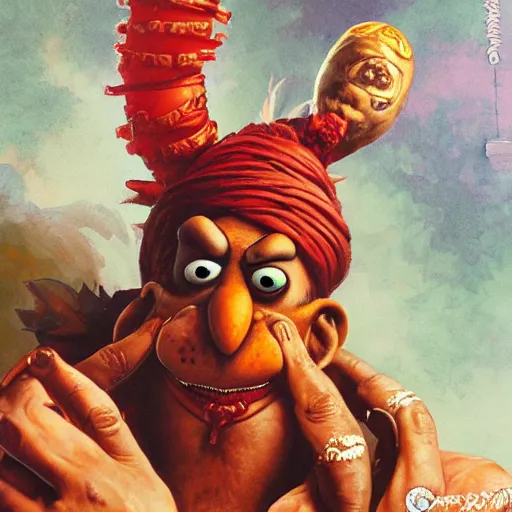 Prompt: gonzo from the muppets as dhalsim from street fighter, 4 k, ultra realistic, detailed focused art by artgerm and greg rutkowski and alphonse mucha