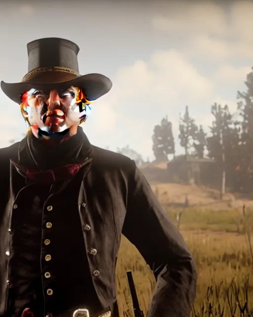 Image similar to Trump in RDR2, close shot, gameplay screenshot