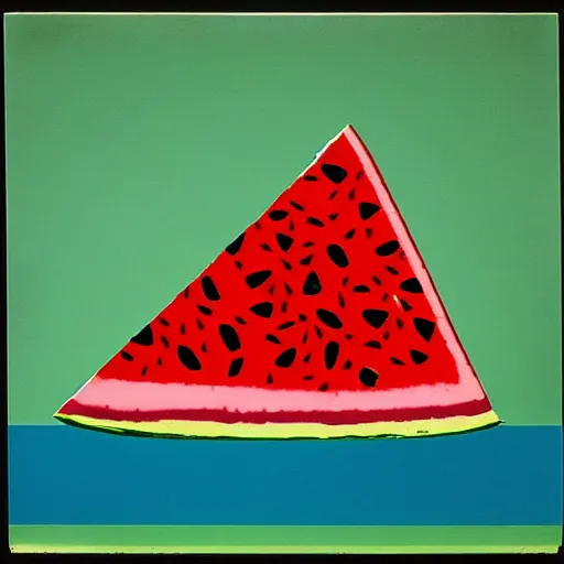 Image similar to watermelon slice, andy warhol