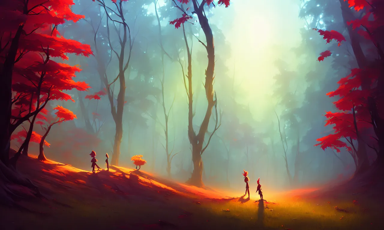 Image similar to Dark forest, Colored Berries, behance hd by Jesper Ejsing, by RHADS, Makoto Shinkai and Lois van baarle, ilya kuvshinov, rossdraws global illumination