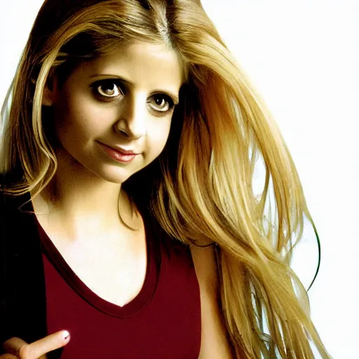 Prompt: sarah michelle gellar, buffy the vampire slayer digital art, studio photography