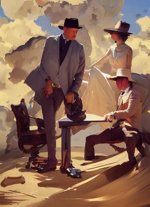 Image similar to portrait of saul goodman, painting by sargent and leyendecker, asymmetrical, intricate, elegant, matte painting, illustration,, by rhads, by greg rutkowski, by greg tocchini, by james gilleard, by joe fenton