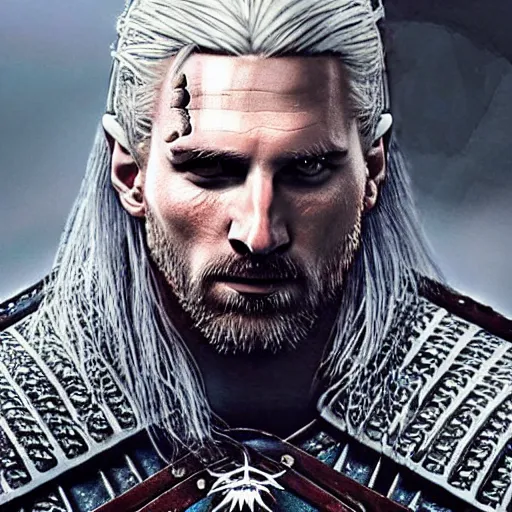 Prompt: Messi as the witcher, the witcher wild hunt, detailed, realistic, Octan, high resolution, unreal,