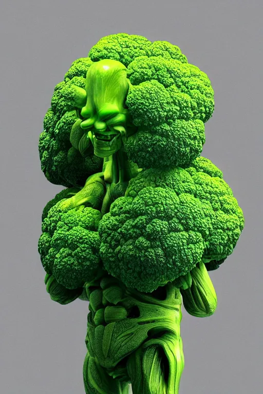 Prompt: a humanoid figure broccoli man, ripped, highly detailed, digital art, sharp focus, trending on art station, anime art style