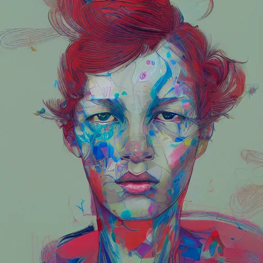 Image similar to abstract female portrait by james jean and Jason Chan