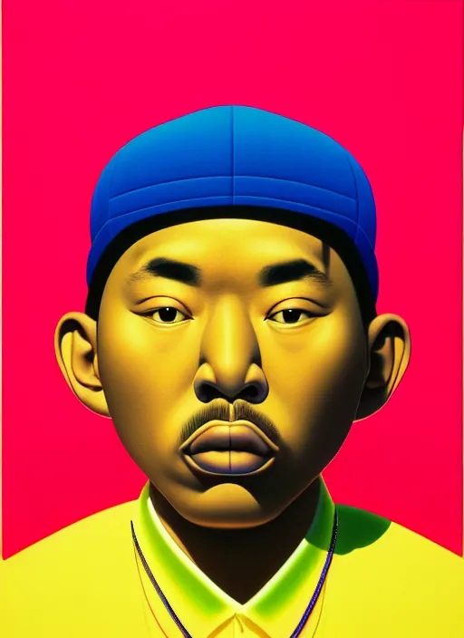 Prompt: rapper by shusei nagaoka, kaws, david rudnick, airbrush on canvas, pastell colours, cell shaded, 8 k