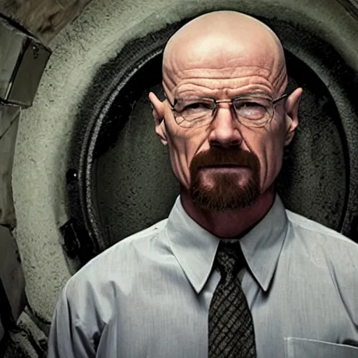 Image similar to Walter white halfway in a sewer