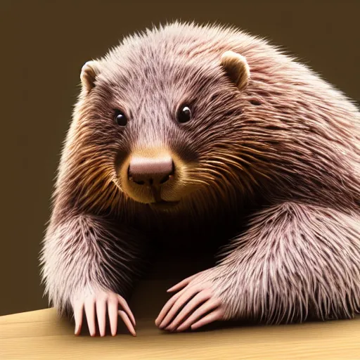 Image similar to hyperrealistic dslr film still of justin bieber disguised as anthropomorphous beaver, stunning 8 k octane comprehensive 3 d render, inspired by istvan sandorfi & greg rutkowski & unreal engine, perfect symmetry, dim volumetric cinematic lighting, extremely hyper - detailed, incredibly real lifelike attributes & flesh texture, intricate, masterpiece, artstation, stunning