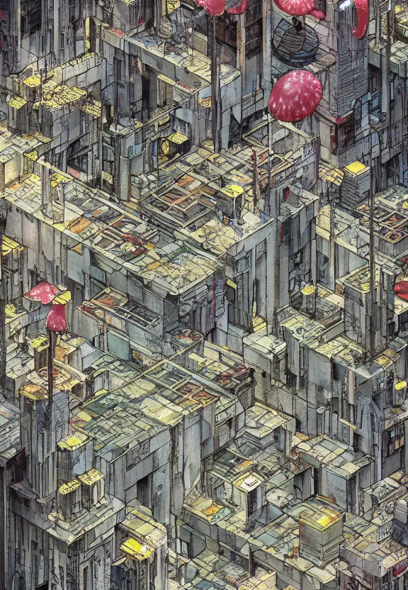 Prompt: [Underground city with checkered!! flags, brutalism! and little mushrooms. Propaganda!!! poster!!!!!, elegant, highly detailed, digital painting, artstation, concept art, matte, sharp focus, illustration, art by Enki Bilal and Moebius]