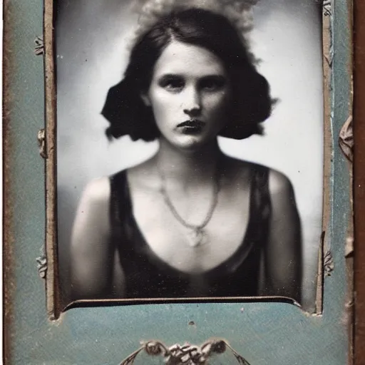 Image similar to underwater tintype photo of mermaide