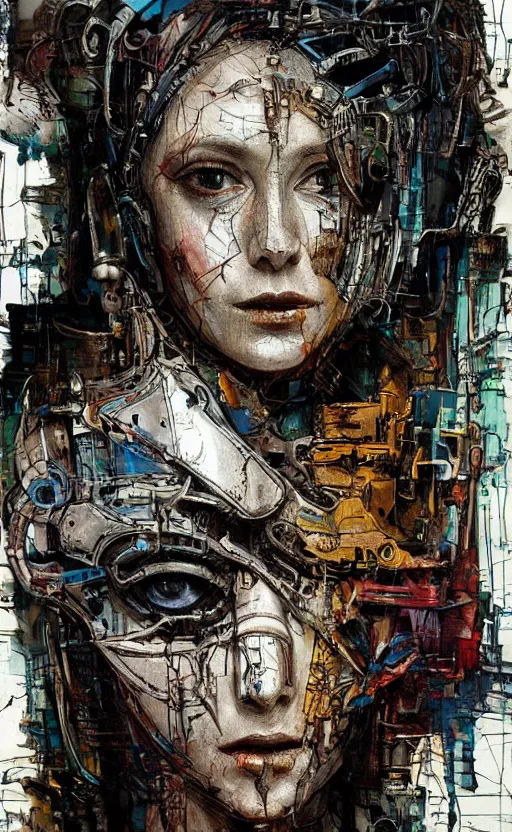 Prompt: woman made of mech mask rendered in unreal engine, full body, cyberpunk, rave, scifi, painted by albrecht durer | bernard buffet | carne griffiths | wlop