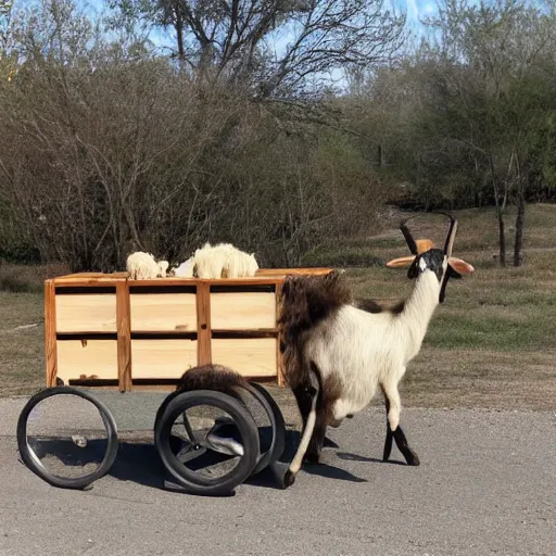 Prompt: a goat cart