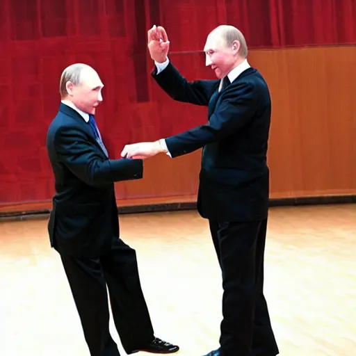 Image similar to putin and schrotder dancing