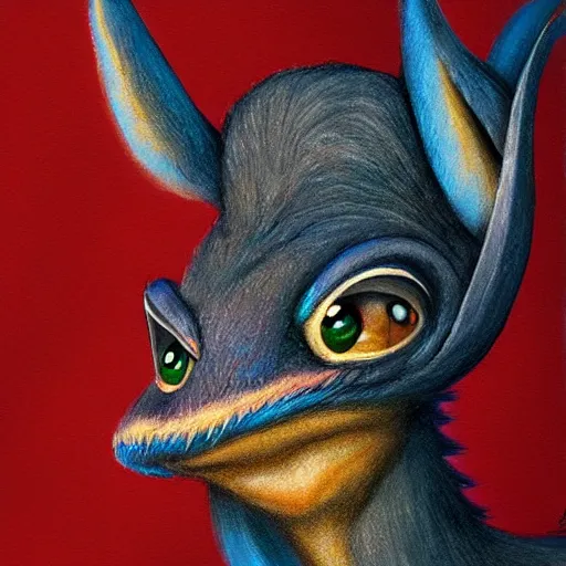 Image similar to a dik dik monster with a cross earring, chalk, colorful, digital art, fantasy, magic, trending on artstation, ultra detailed, professional illustration by Basil Gogos