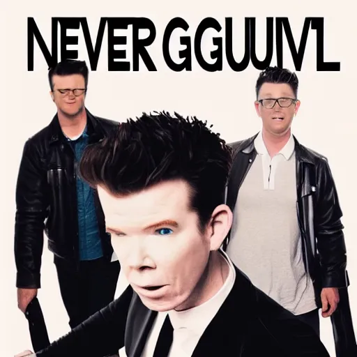 Prompt: never gonna give you up music video