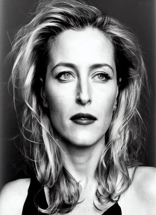 Image similar to a portrait of gillian anderson by mario testino, head shot, award winning, 1 9 9 0, 1 9 9 0 s grunge style, 1 9 9 0 grunge hairstyle, 1 9 9 0 s grunge makeup, sony a 7 r