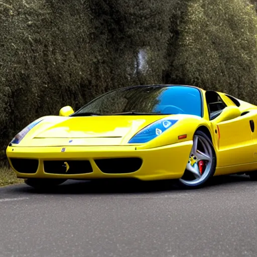 Prompt: yellow ferrari