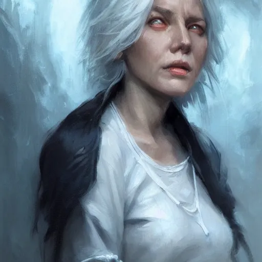 Image similar to headshot immortal female wizard black skin white hair wise, realistic shaded lighting poster by craig mallismo, artgerm, jeremy lipkin and michael garmash, unreal engine, radiant light, detailed and intricate environment, digital art, art station trends