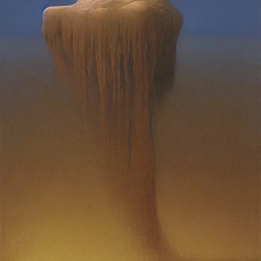 Image similar to Charon by Zdzisław Beksiński, oil on canvas