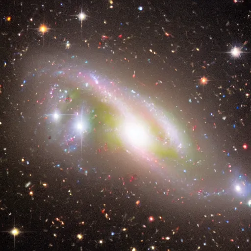 Prompt: two galaxies colliding with thousands of stars