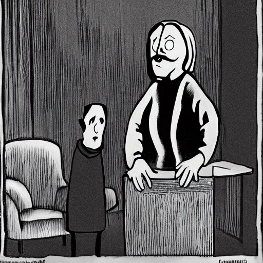 Image similar to ingmar bergman's persona as a cartoon