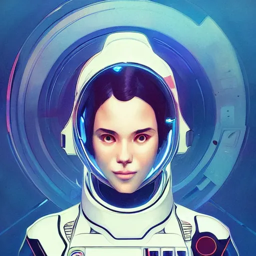 Image similar to symmetry! futuristic robotic astronaut, apex legends, illustration, art by artgerm and greg rutkowski and alphonse mucha