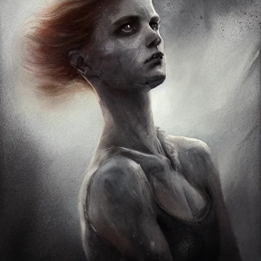 Image similar to a dead warrior with dead eyes character portrait, lean face, cinematic lighting, glowing grey eyes, hyper - detailed, 4 k, high resolution, in the style of charlie bowater, tom bagshaw, single face, symmetrical, headshot photograph, insanely detailed and intricate, beautiful, elegant, watercolor, cinematic, portrait, raphaelite, headroom, pierre - auguste renoir