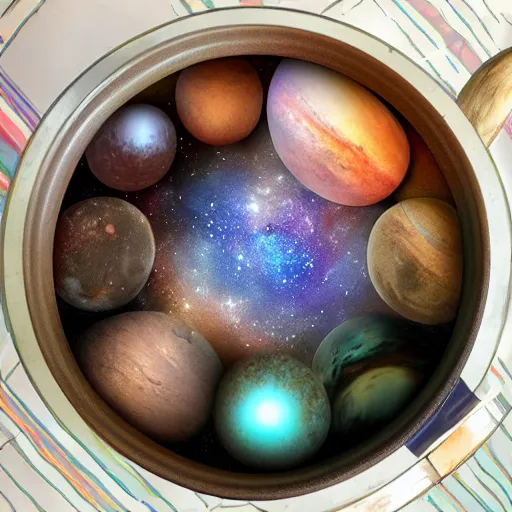 Image similar to universe in a pot, universe