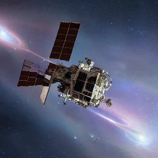 Image similar to a space station in front of a wormhole
