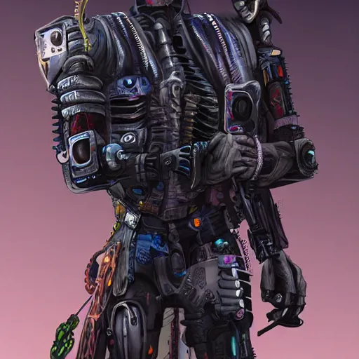 Image similar to cyberpunk back - alley prosthetic dealer, sketchy, scary abomination, demon robot, 8 k, highly detailed, photorealism