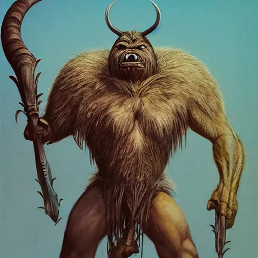 Image similar to head and shoulders ( ( ( vogue fashion photo portrait ) ) ) of a bugbear, d & d, fantasy, greg rutkowski, frank frazetta, alexandre chaudret, boris vallejo, michael whelan, miro petrov, hr giger, magali villeneuve, donato giancola