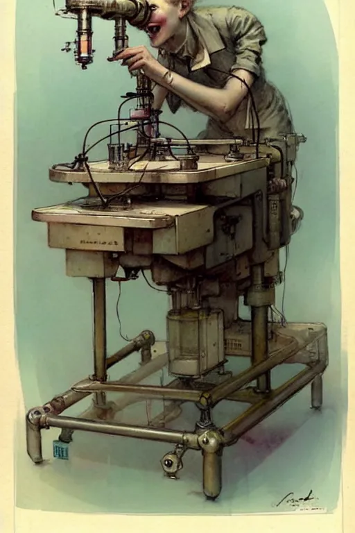 Prompt: ( ( ( ( ( 1 9 5 0 s retro science fiction laboratory. muted colors. ) ) ) ) ) by jean - baptiste monge!!!!!!!!!!!!!!!!!!!!!!!!!!!!!!