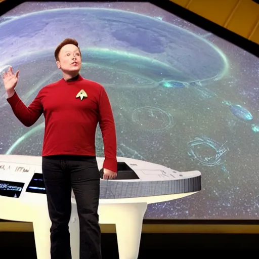 Prompt: elon musk on star trek,