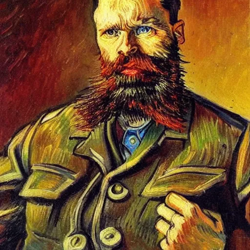 Image similar to a man with a beard, art by Tony sart, van gogh