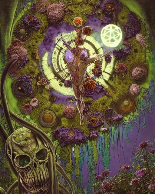 Image similar to the platonic ideal of flowers, rotting, insects and praying of cletus kasady carnage thanos dementor doctor manhattan chtulu mandelbulb studio ghibli lichen mandala bioshock davinci the witcher, d & d, fantasy, ego death, decay, dmt, psilocybin, art by anders zorn and carl larsson