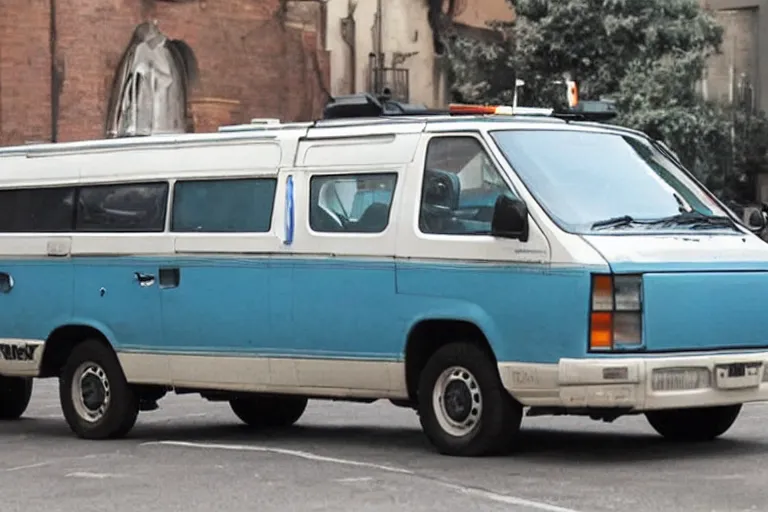 Prompt: the 8 0 s a - team van