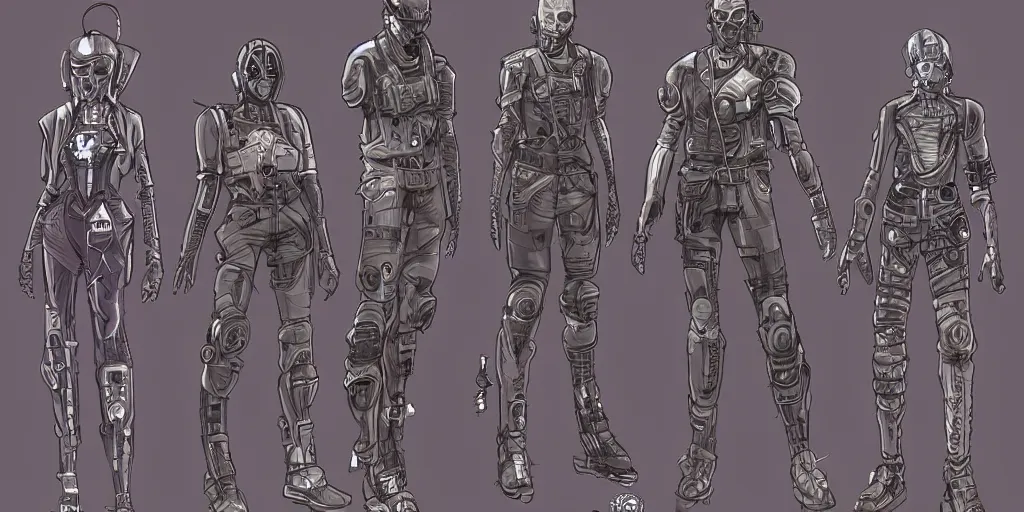 Prompt: detailed cyberpunk style character design