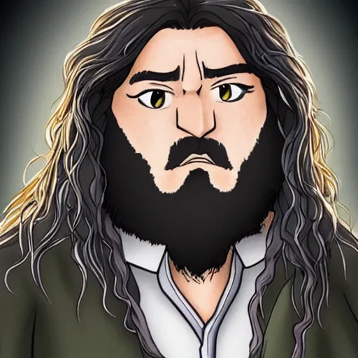 Image similar to hagrid, japanese anime style