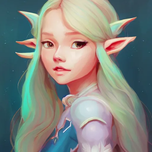 Image similar to a portrait of zelda, cute, beautiful, art by lois van baarle and loish and ross tran and rossdraws and sam yang and samdoesarts and artgerm and saruei and disney and wlop, digital art, highly detailed, intricate, sharp focus, trending on artstation hq, deviantart, unreal engine 5, 4 k uhd image