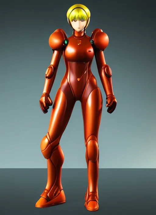 Image similar to samus aran bioorganic varia suit, full body portrait