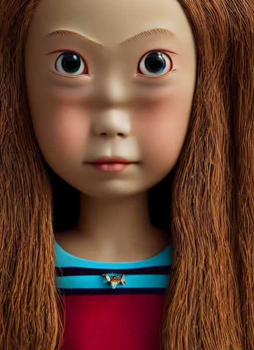 Prompt: closeup profile portrait of tin toy greta thunberg bikini mini - skirt, depth of field, zeiss lens, detailed, symmetrical, centered, fashion photoshoot, by nicoletta ceccoli, mark ryden, lostfish, breathtaking, 8 k resolution, extremely detailed, beautiful, establishing shot, artistic, hyperrealistic, octane render