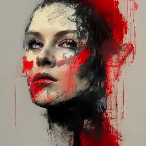 Prompt: portrait of a woman with two faces, artwork by guy denning and charlie bowater,