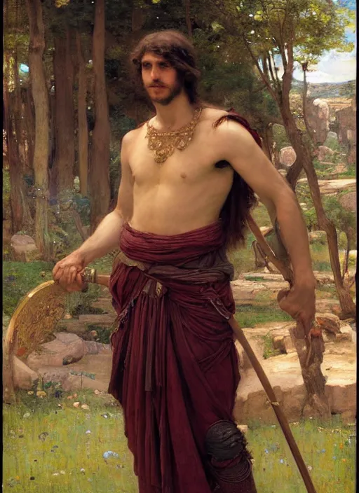 Prompt: Wikus, of the high glade. Centaur. Orientalist portrait by john william waterhouse and Edwin Longsden Long and Theodore Ralli and Nasreddine Dinet, oil on canvas. Cinematic, hyper realism, realistic proportions, dramatic lighting, high detail 4k
