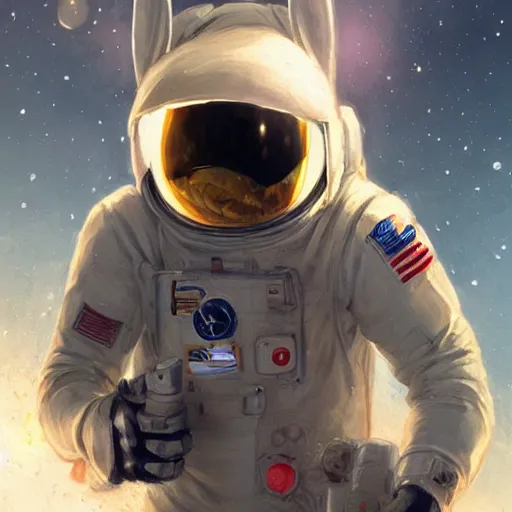 Image similar to bunny astronaut by rossdraws and greg rutkowski, detailed, midjourney