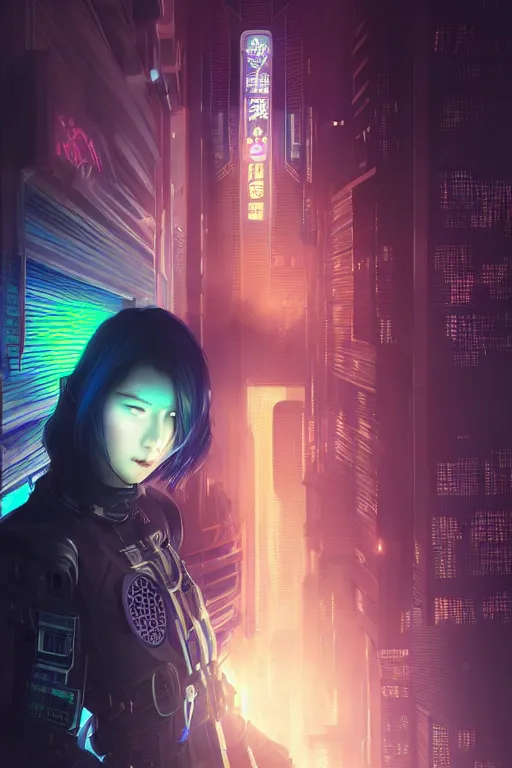 Image similar to portrait futuristic trusting cyberpunk young female Crusader, in futuristic spot lighting tokyo rooftop cyberpunk night, ssci-fi, fantasy, intricate, very very beautiful, elegant, neon light, highly detailed, digital painting, artstation, concept art, soft light, hdri, smooth, sharp focus, illustration, art by tian zi and craig mullins and WLOP and alphonse mucha