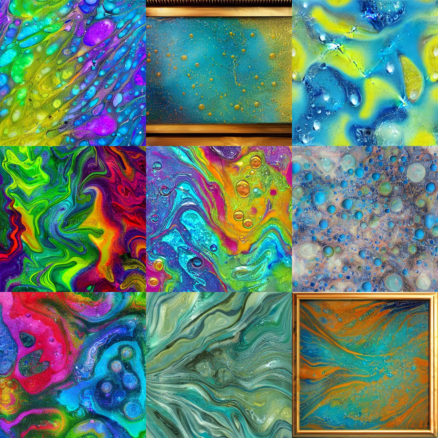 Prompt: beautiful liquid marble texture with oil bubbles. harmonic coloured abstraction. ultradetailed realistic art